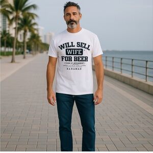 Banana Bay White Graphic mens T-Shirt. Something for him!